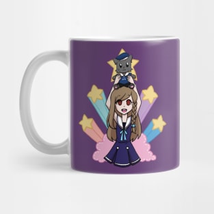 Anime Sailor Girl Celebrating Mug